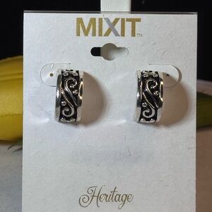 MIXIT Silver Tone Filigree Post Earrings